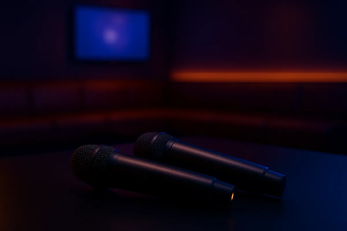 Matériel de karaoké premium avec micros et lumières Singbox